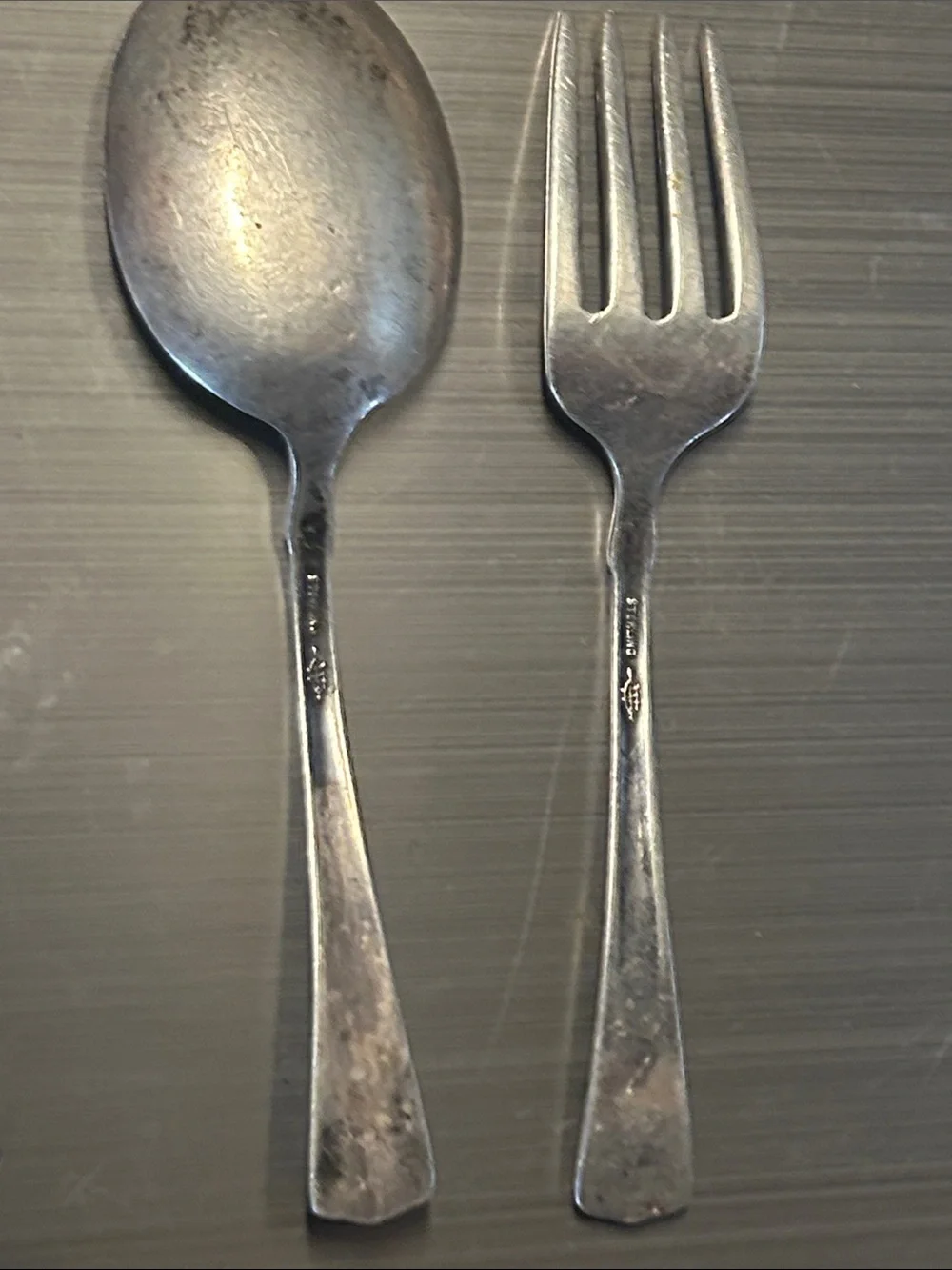 25 grams of Vintage Sterling Silver Baby Fork and Spoon Set - Silver